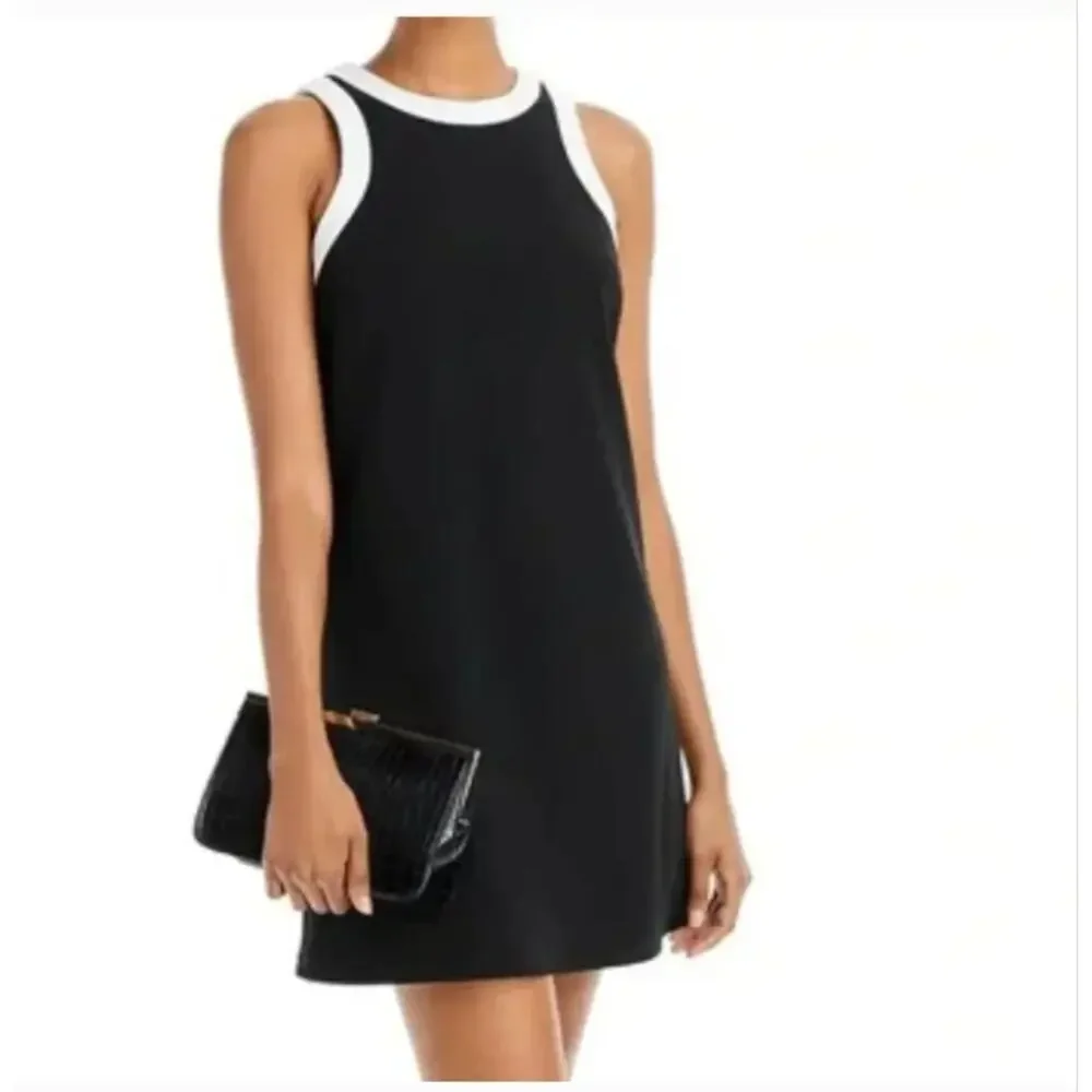 AQUA by Bloomingdales Black & White Racerback Mini Dress - Size Small - Picture 1 of 10